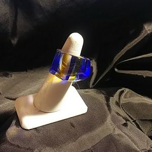 Clear Blue Gold Color Ring